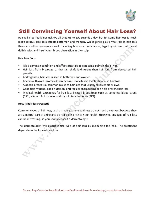 Still Convincing Yourself About Hair Loss?