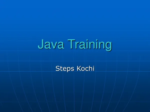 Java training | Steps Kochi