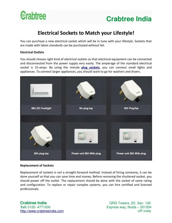 Electrical Sockets to Match your Lifestyle!