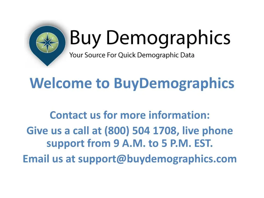 welcome to buydemographics