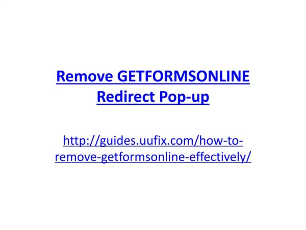 Remove Getformsonline Redirect Pop-up