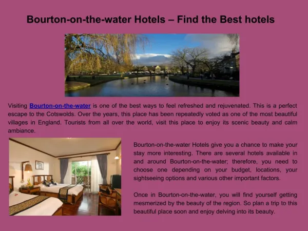 Bourton on the Water Hotels
