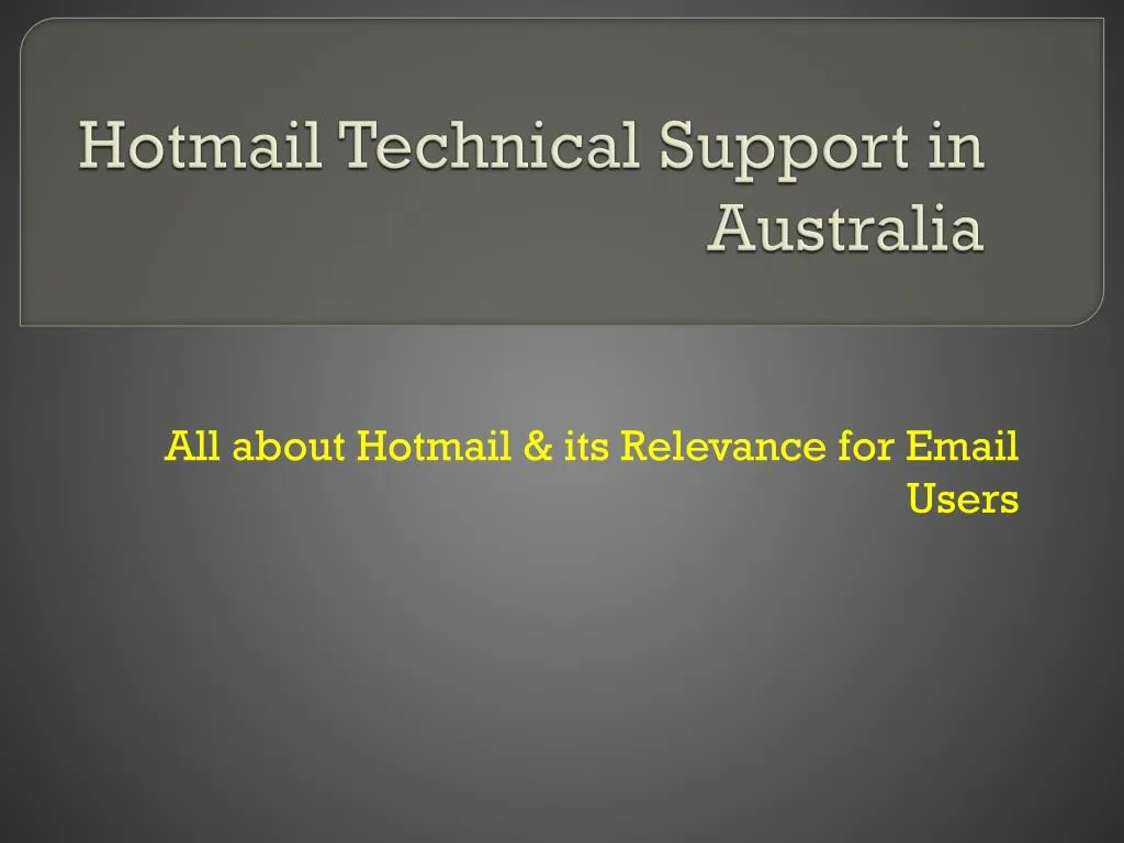 hotmail technical support in australia