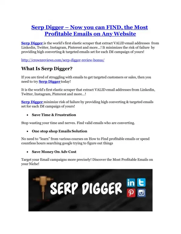 Serp Digger Review and GIANT $12700 Bonus-80% Discount