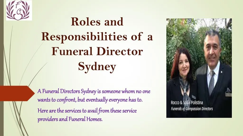 roles and responsibilities of a funeral director sydney