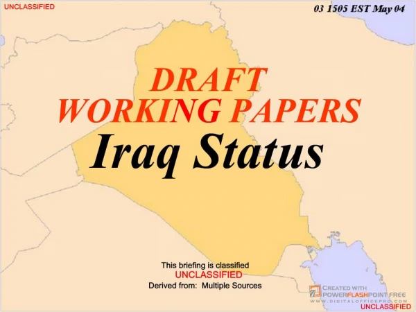 UNCLASSIFIED UNCLASSIFIED DRAFT 03 1505 EST May 04
