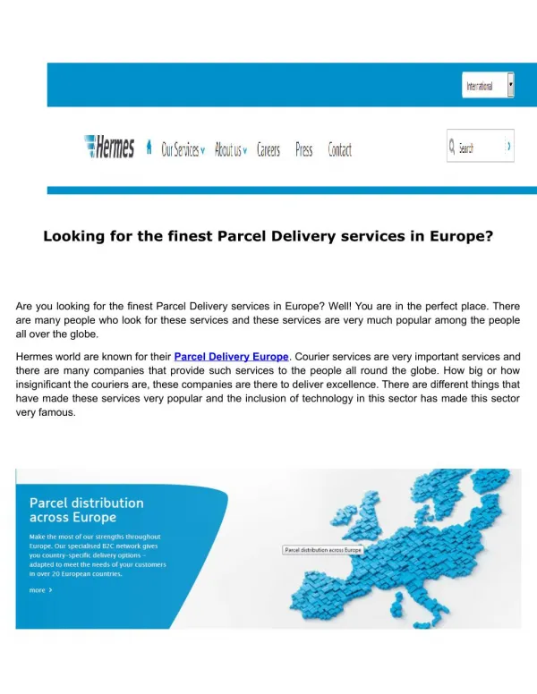 The best Parcel Delivery services in Europe
