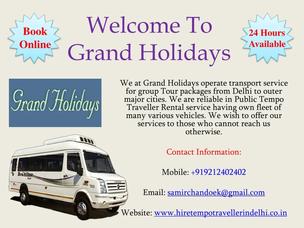 welcome to grand holidays