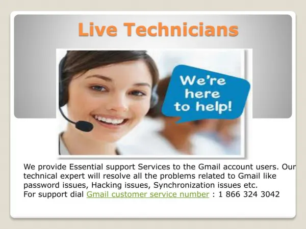 Live technicians: Technical Support Services