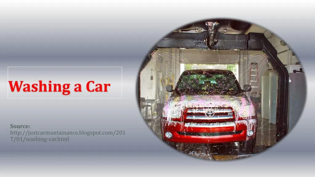 washing a car