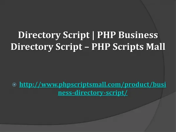 Directory Script | PHP Business Directory Script – PHP Scripts Mall