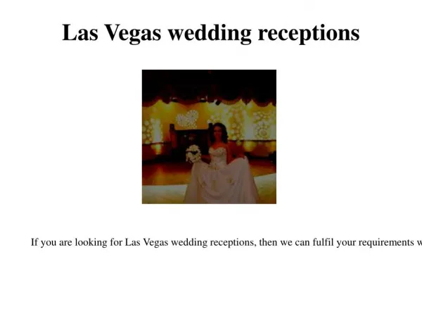 wedding receptions on the Las Vegas strip