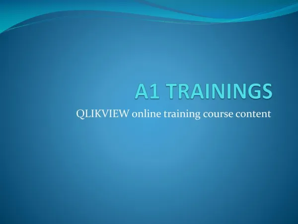 QlikView online training course content
