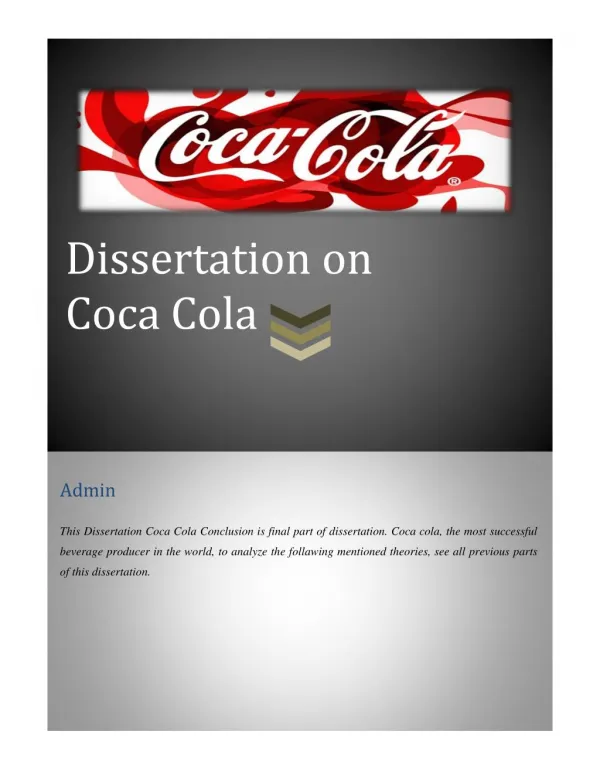 Dissertation on Coca Cola