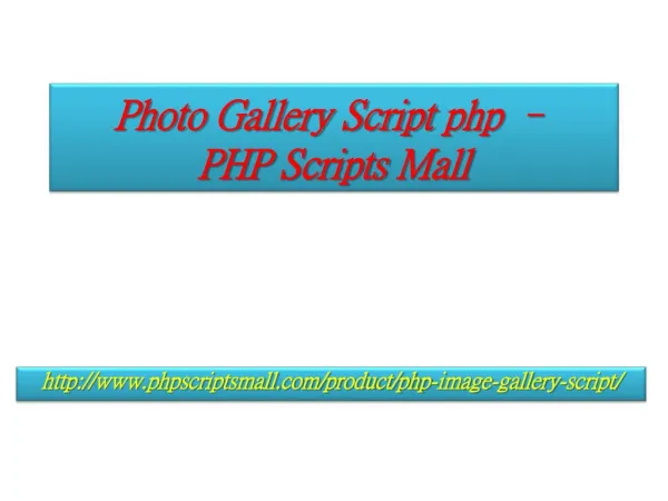 Photo Gallery Script php – PHP Scripts Mall