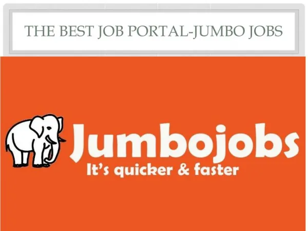 THE BEST JOB PORTAL-JUMBOJOBS