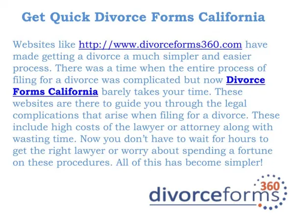 Divorce Forms California