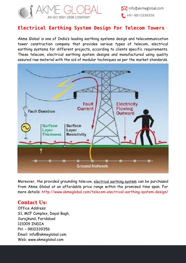 Electrical Earthing System Design For Telecom Towers - Akme Global