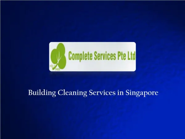 Building cleaning services singapore