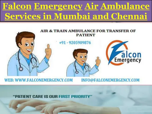 Get Best and Advanced Air Ambulance Services from Mumbai and Chennai