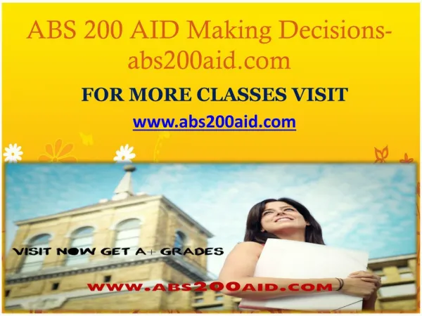 ABS 200 AID Making Decisions-abs200aid.com