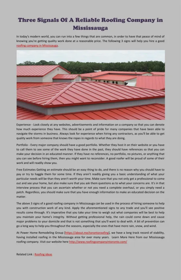 Markham roofing company promoting