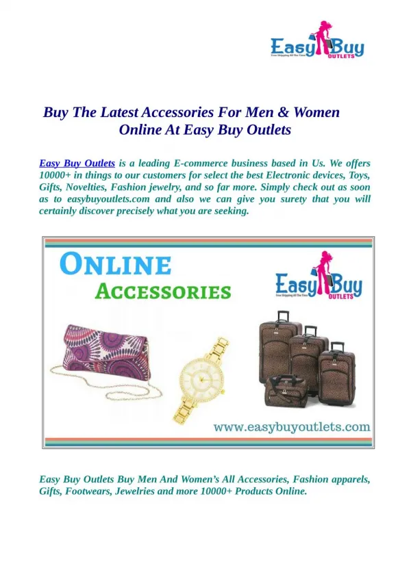 Buy The Latest Accessories For Men & Women Online At Easy Buy Outlets