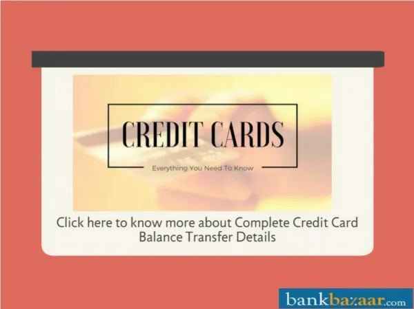 Credit Card Balance Transfer Details