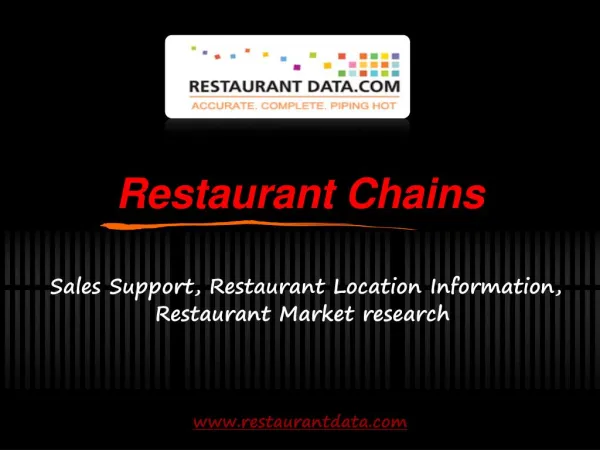 Restaurant Chains - Restaurant Data