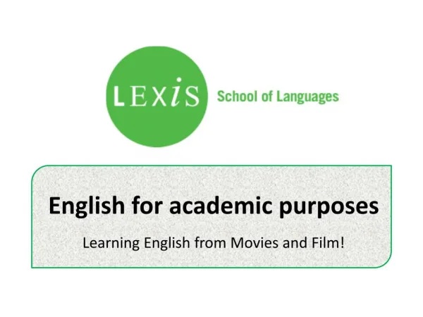 English for academic purposes - Learning English from Movies and Film