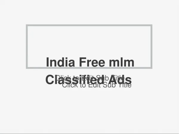 free mlm classified sites in india