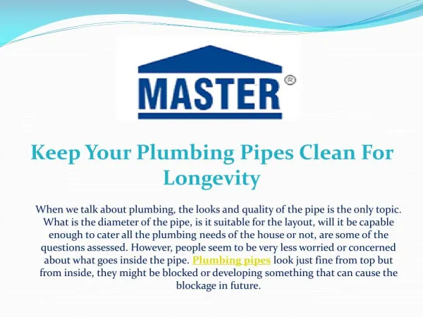 Keep Your Plumbing Pipes Clean For Longevity