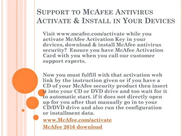Support to McAfee Antivirus Activate & Install in Your Devices