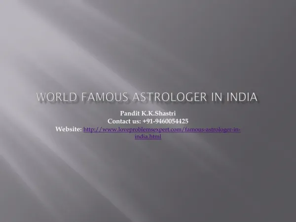 World Famous astrologer in india
