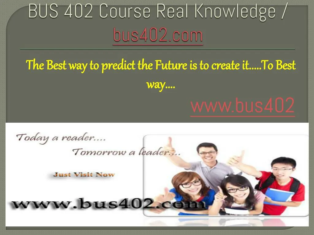 bus 402 course real knowledge bus402 com