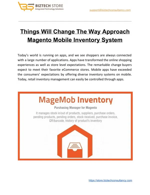 Things Will Change The Way Approach Magento Mobile Inventory System