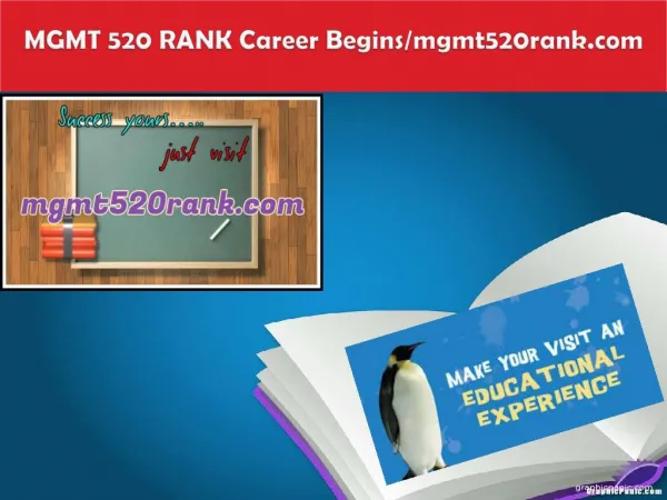 MGMT 520 RANK Career Begins/mgmt520rank.com
