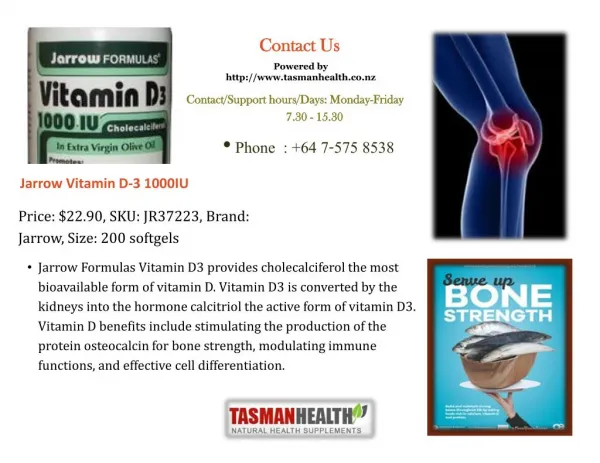 tasmanhealth.co.nz | Jarrow Vitamin D-3 1000IU