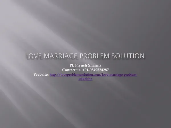 All Love marriage problem solution
