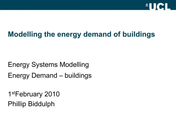 Modelling the energy demand of buildings