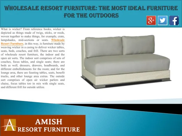 Wholesale Resort Furniture: The Most Ideal Furniture for the Outdoors