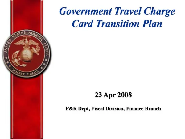 Government Travel Charge Card Transition Plan