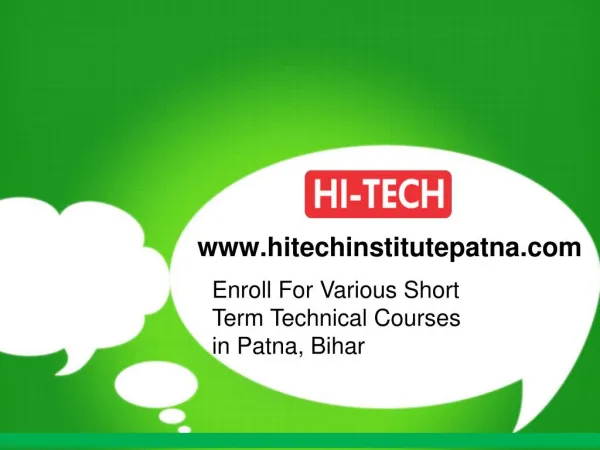 Enroll For Various Short Term Technical Courses in Patna, Bihar