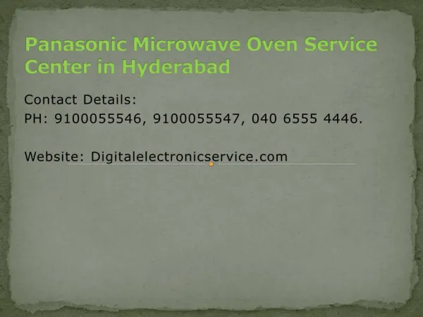 Panasonic Microwave Oven Service Center in Hyderabad