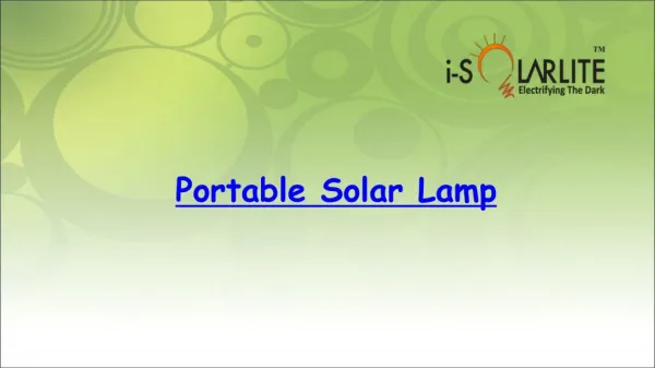 Portable Solar Lamp by i-solarlite