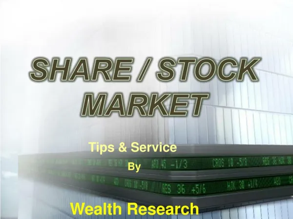 Stock Market Services by Wealth Research