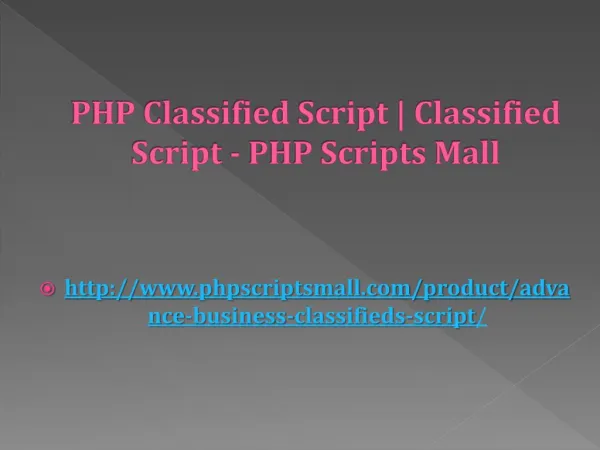PHP Classified Script | Classified Script - PHP Scripts Mall