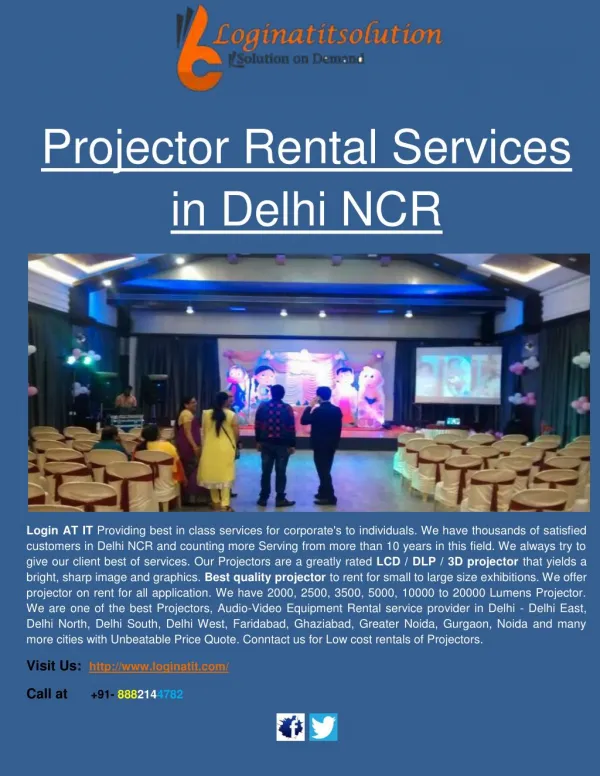 Projector on Hire in Delhi NCR