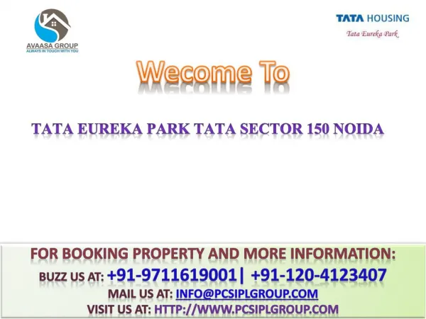 Tata Eureka Park#@ 9999911116 %# Tata Sector 150 Noida