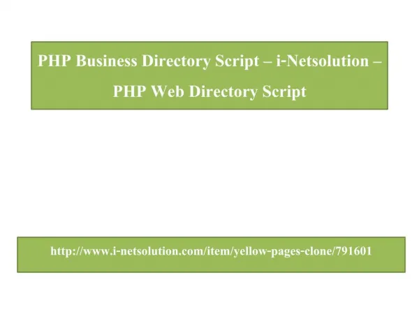 PHP Bussiness Directory Script – i-Netsolution – PHP Web Directory Script